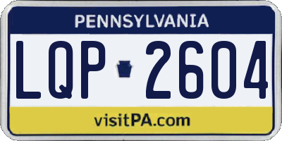 PA license plate LQP2604