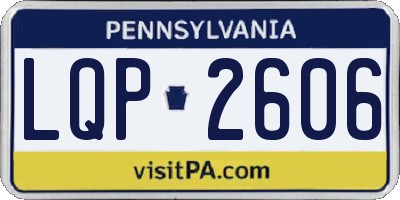 PA license plate LQP2606