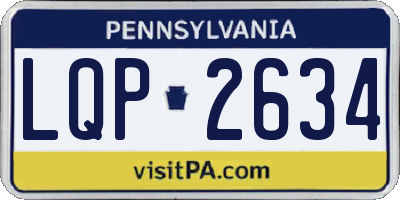 PA license plate LQP2634