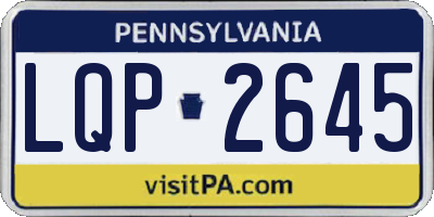 PA license plate LQP2645