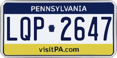 PA license plate LQP2647