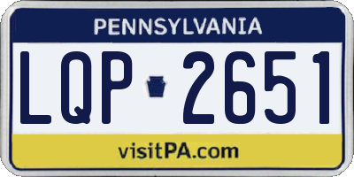 PA license plate LQP2651