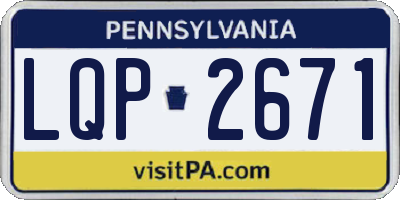 PA license plate LQP2671