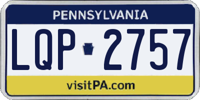 PA license plate LQP2757