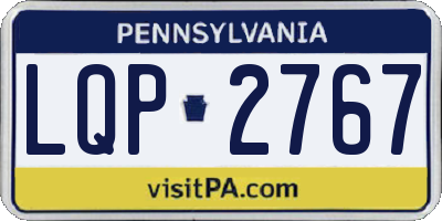 PA license plate LQP2767