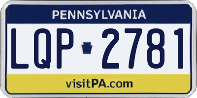 PA license plate LQP2781