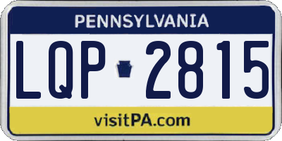 PA license plate LQP2815
