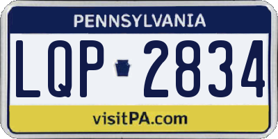 PA license plate LQP2834