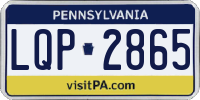 PA license plate LQP2865