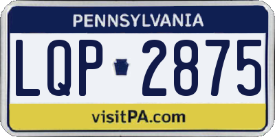 PA license plate LQP2875