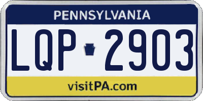 PA license plate LQP2903