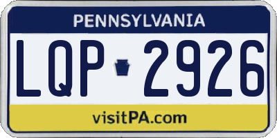PA license plate LQP2926