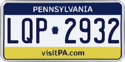PA license plate LQP2932