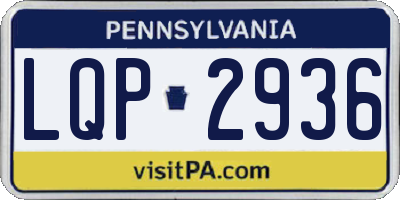 PA license plate LQP2936