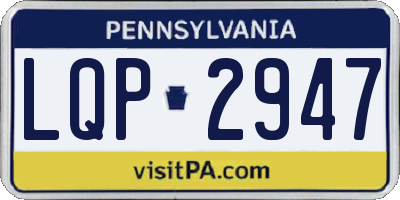 PA license plate LQP2947