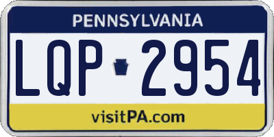 PA license plate LQP2954