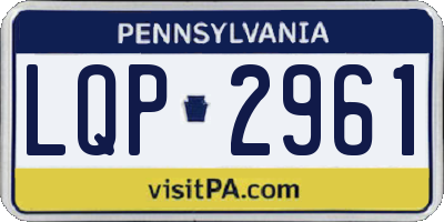 PA license plate LQP2961