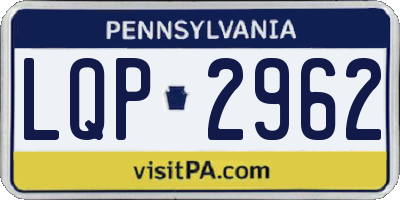 PA license plate LQP2962
