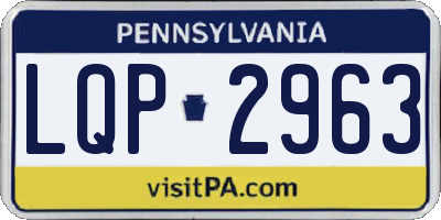 PA license plate LQP2963
