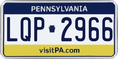 PA license plate LQP2966
