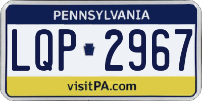 PA license plate LQP2967