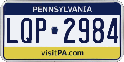 PA license plate LQP2984