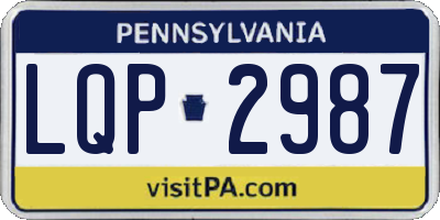 PA license plate LQP2987