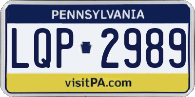 PA license plate LQP2989