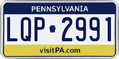 PA license plate LQP2991