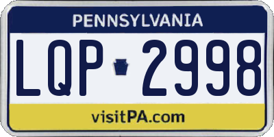 PA license plate LQP2998