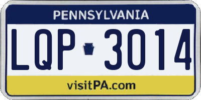 PA license plate LQP3014