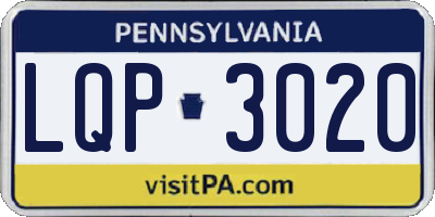 PA license plate LQP3020