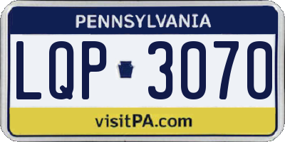 PA license plate LQP3070
