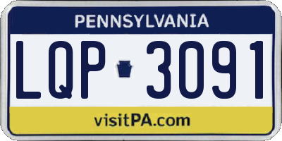 PA license plate LQP3091