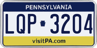 PA license plate LQP3204