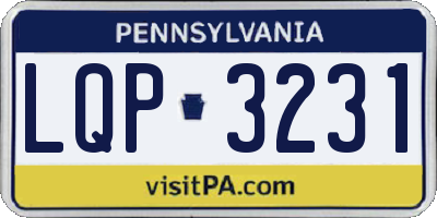 PA license plate LQP3231