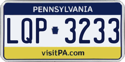 PA license plate LQP3233