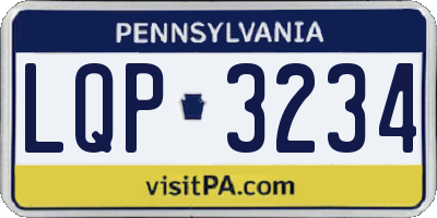 PA license plate LQP3234