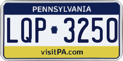 PA license plate LQP3250