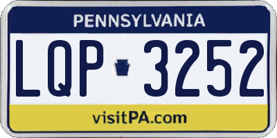 PA license plate LQP3252