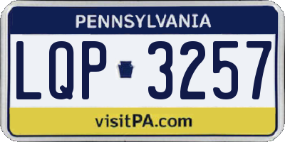 PA license plate LQP3257
