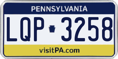 PA license plate LQP3258