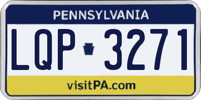 PA license plate LQP3271