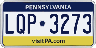 PA license plate LQP3273