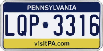 PA license plate LQP3316