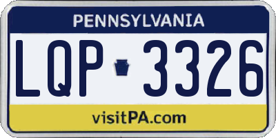 PA license plate LQP3326