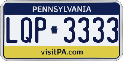 PA license plate LQP3333