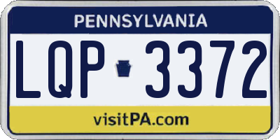 PA license plate LQP3372