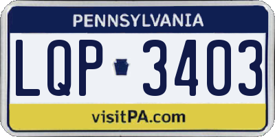 PA license plate LQP3403