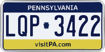 PA license plate LQP3422